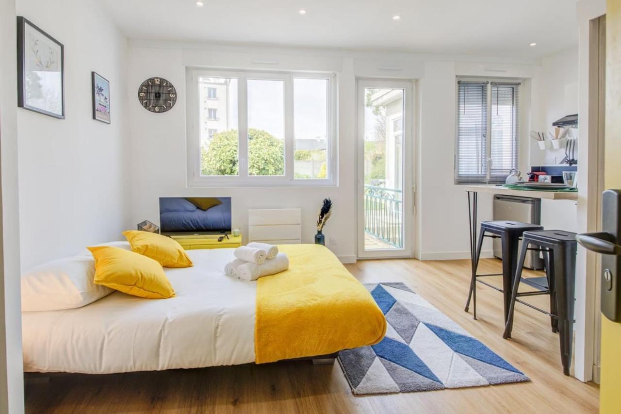 Le Yellow, Studio Renove, Tout Confort, Jardin Apartment Saint-Jacques-de-la-Lande Ngoại thất bức ảnh
